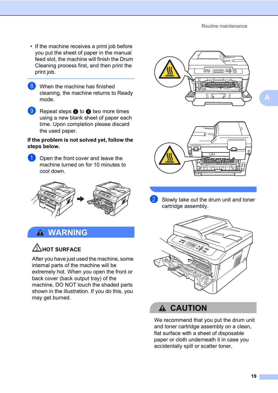 Warning, Caution | Brother HL-2280DW User Manual | Page 23 / 33