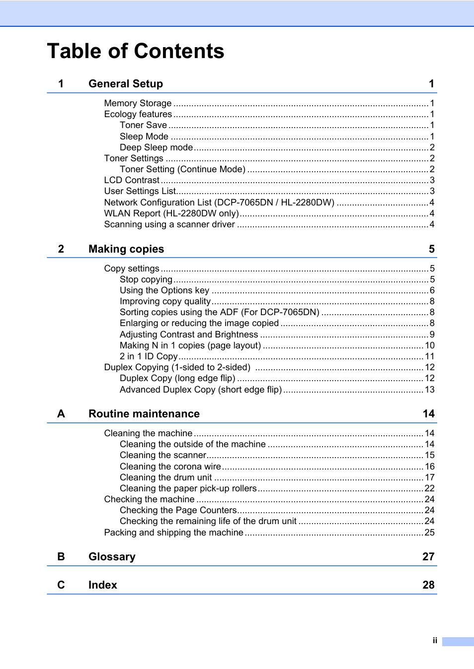 Brother HL-2280DW User Manual | Page 3 / 33