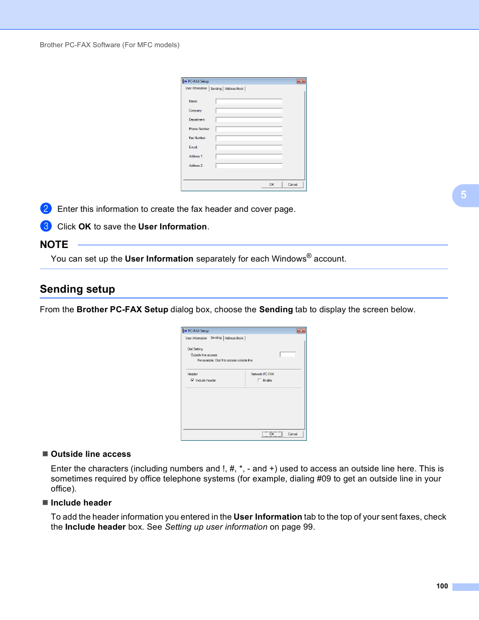Sending setup | Brother MFC-J4410DW User Manual | Page 108 / 240