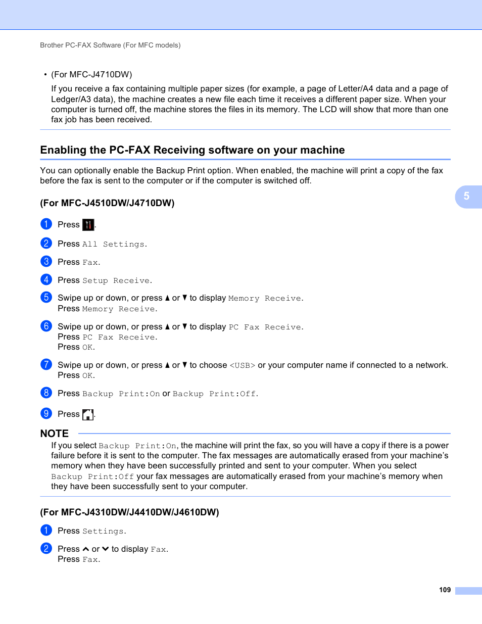 For mfc-j4510dw/j4710dw), For mfc-j4310dw/j4410dw/j4610dw) | Brother MFC-J4410DW User Manual | Page 117 / 240