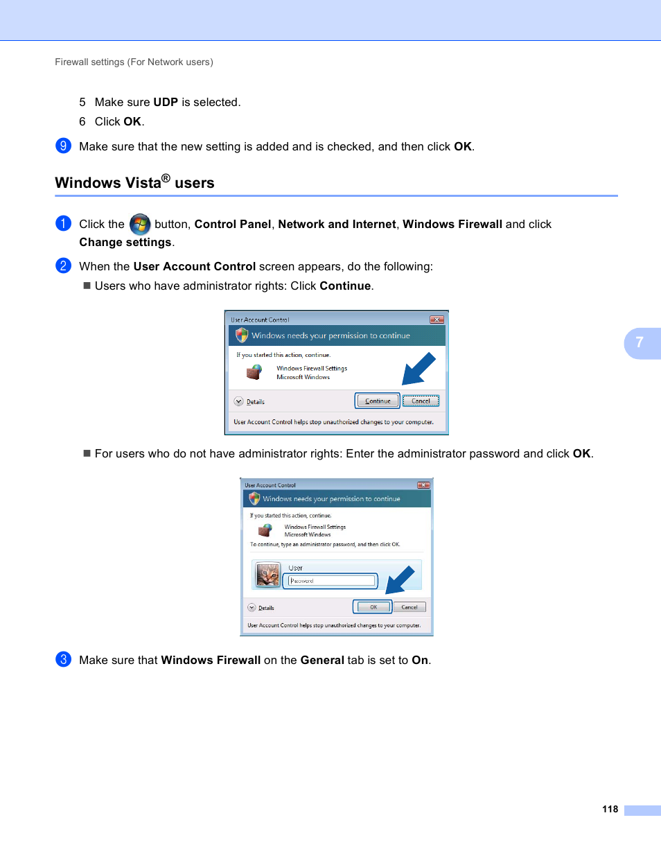 Windows vista® users, Windows vista, Users | Brother MFC-J4410DW User Manual | Page 126 / 240