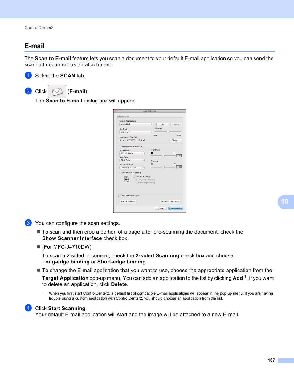 E-mail, 10 e-mail | Brother MFC-J4410DW User Manual | Page 175 / 240