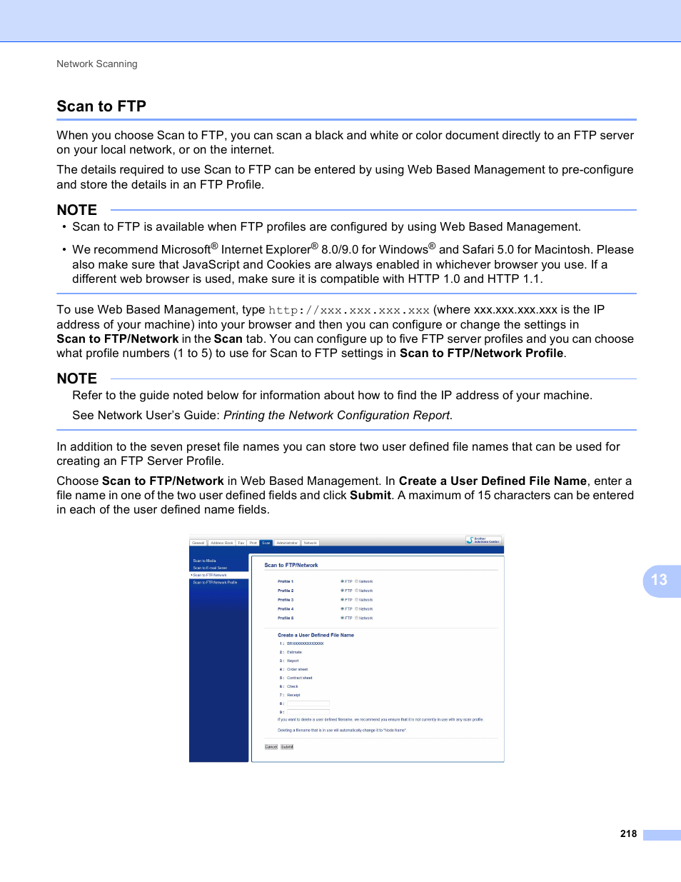 Scan to ftp, 13 scan to ftp | Brother MFC-J4410DW User Manual | Page 226 / 240