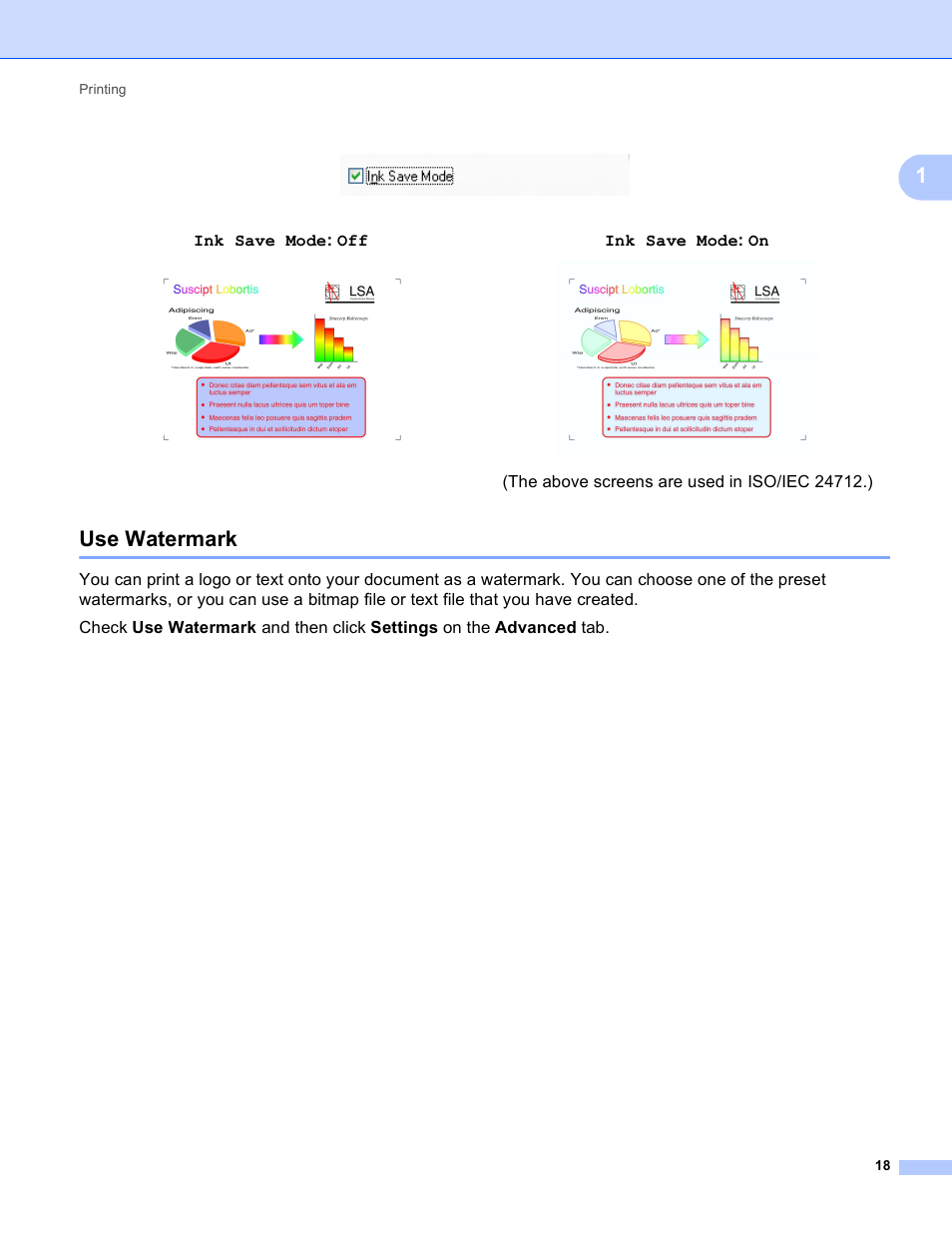 Use watermark, Ink save mode: on | Brother MFC-J4410DW User Manual | Page 26 / 240