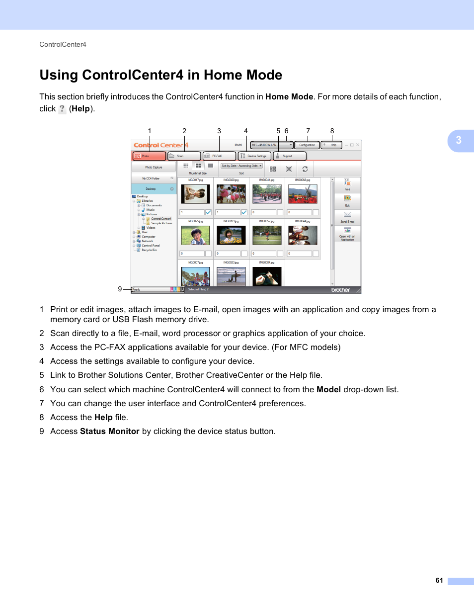 Using controlcenter4 in home mode | Brother MFC-J4410DW User Manual | Page 69 / 240