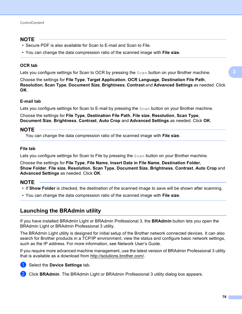 Launching the bradmin utility | Brother MFC-J4410DW User Manual | Page 84 / 240