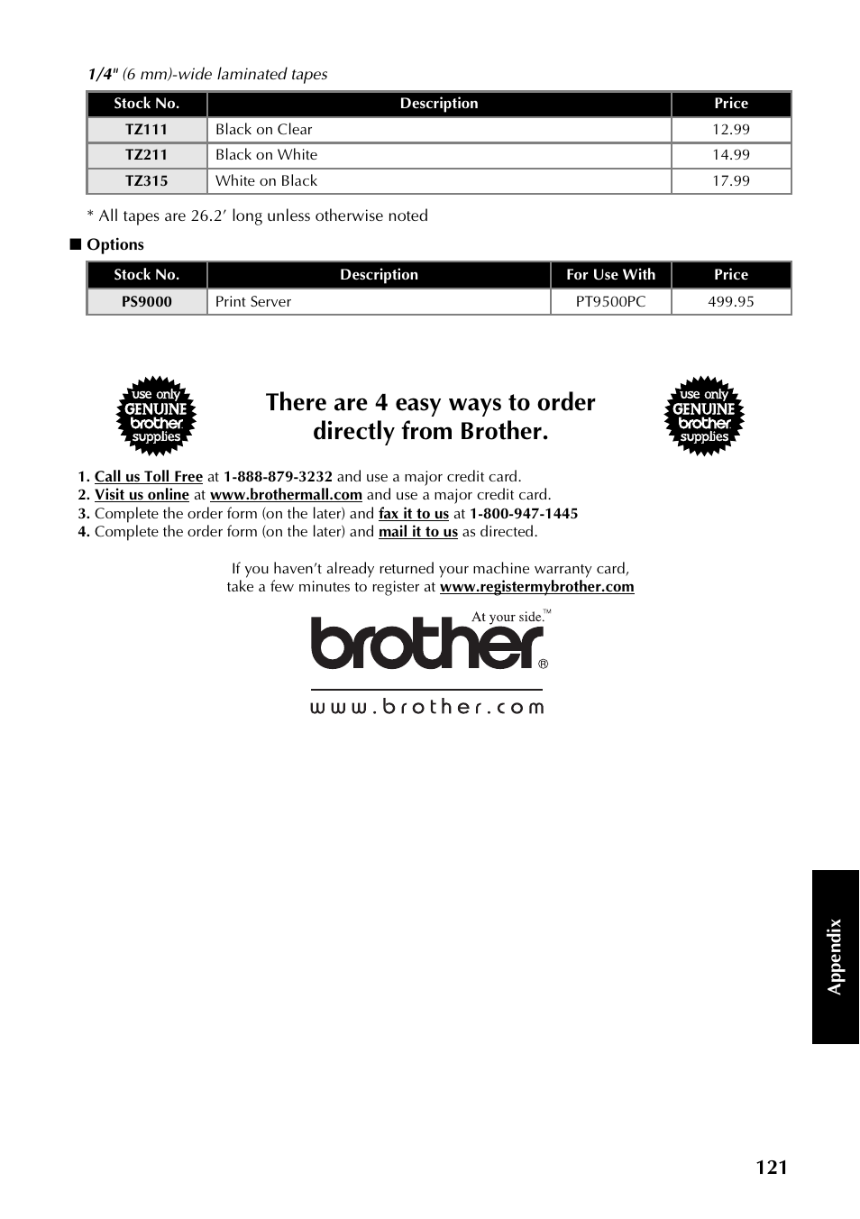 Brother PT-9500PC User Manual | Page 122 / 254
