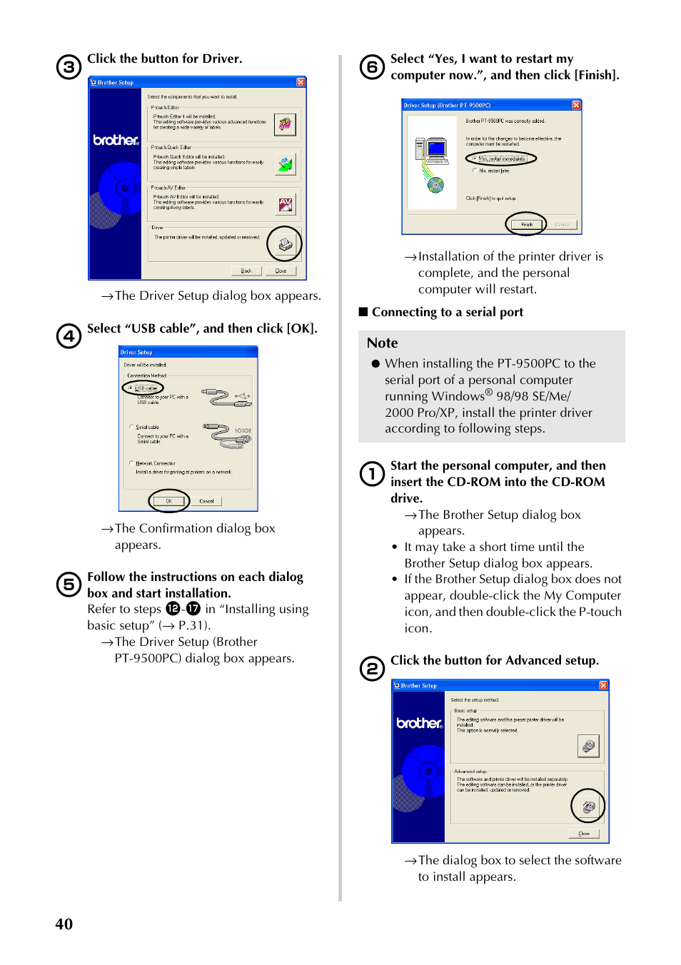 P.40) | Brother PT-9500PC User Manual | Page 41 / 254
