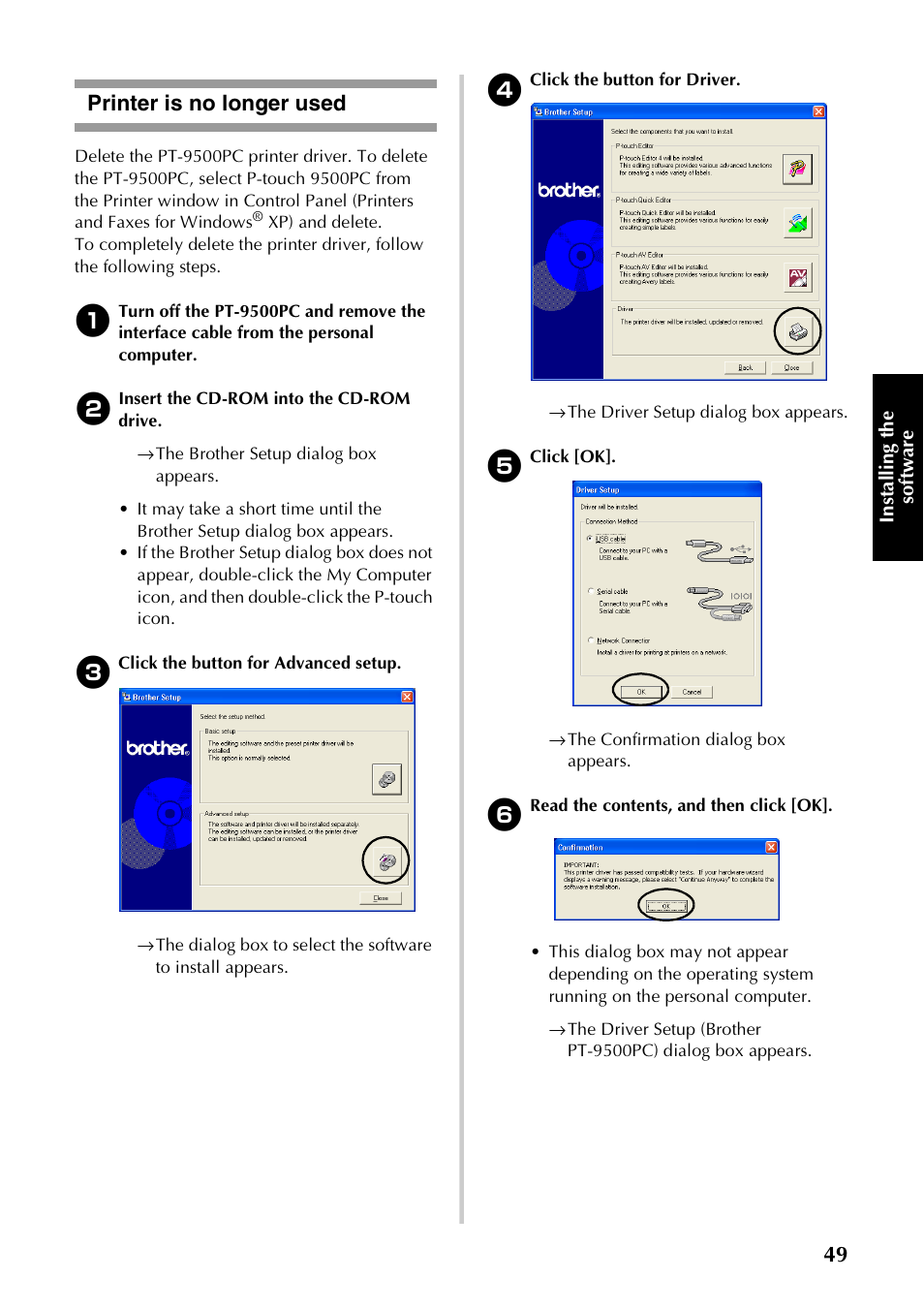 Printer is no longer used | Brother PT-9500PC User Manual | Page 50 / 254