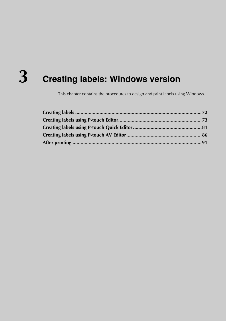 3 creating labels: windows version, Creating labels: windows version, P.71) | Brother PT-9500PC User Manual | Page 72 / 254