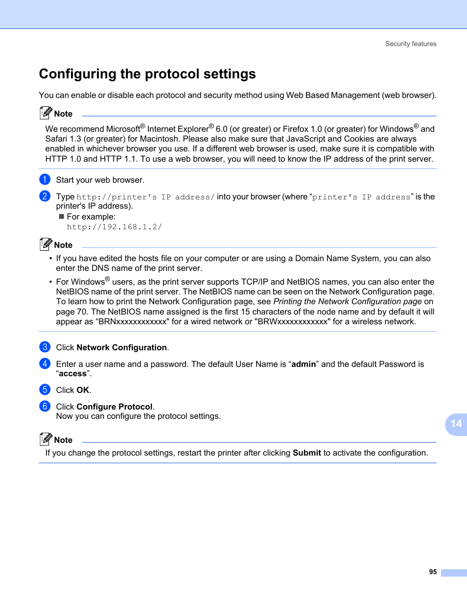 Configuring the protocol settings | Brother HL 3070CW User Manual | Page 105 / 154