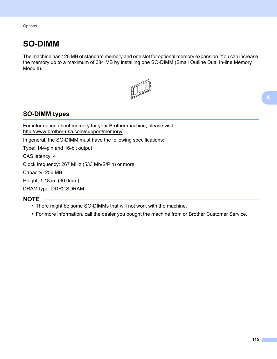 So-dimm, So-dimm types | Brother HL-L8350CDWT User Manual | Page 122 / 223