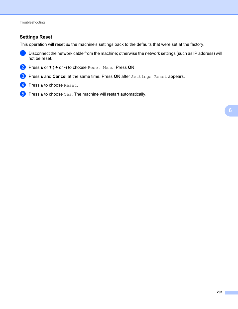 Settings reset | Brother HL-L8350CDWT User Manual | Page 208 / 223