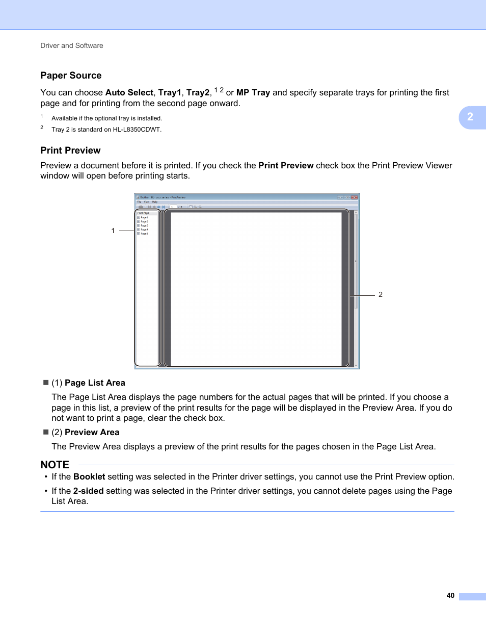 Paper source, Print preview | Brother HL-L8350CDWT User Manual | Page 47 / 223