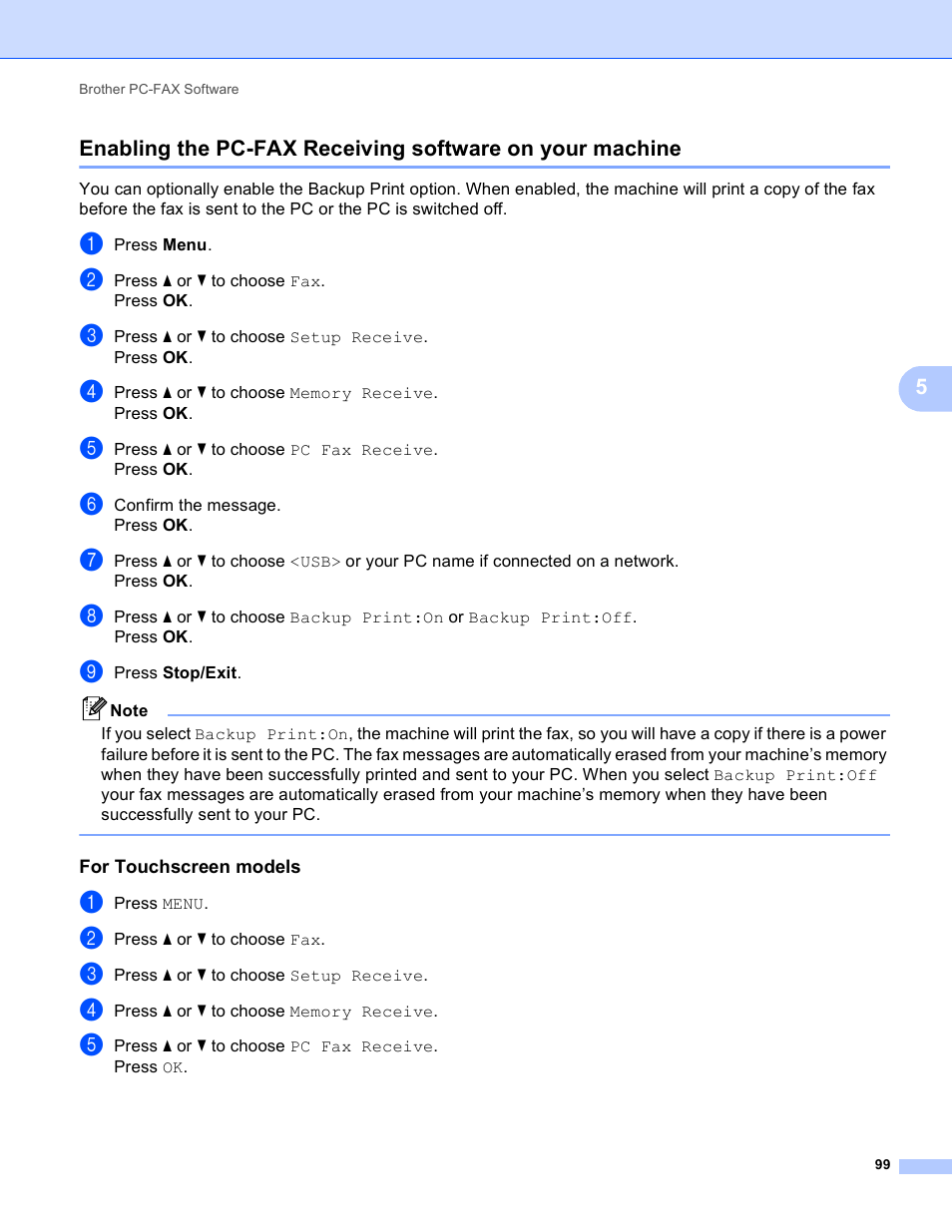 For touchscreen models | Brother MFC J6910DW User Manual | Page 106 / 221