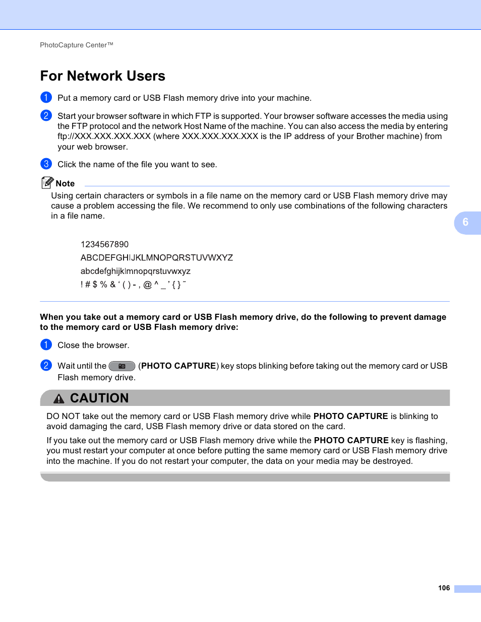 For network users, Caution | Brother MFC J6910DW User Manual | Page 113 / 221