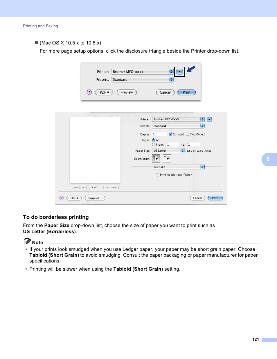 To do borderless printing | Brother MFC J6910DW User Manual | Page 128 / 221