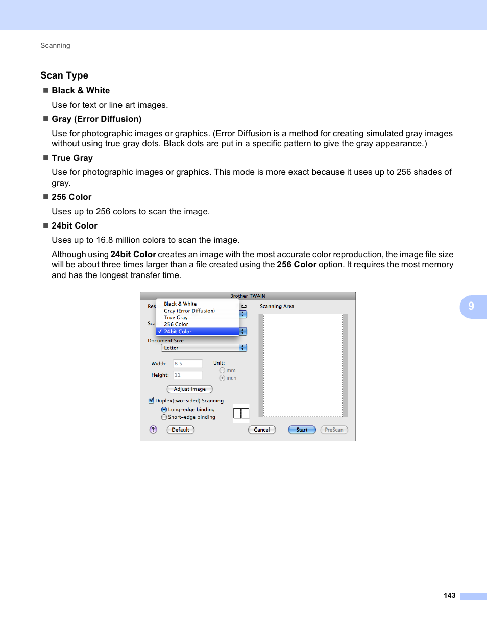 Scan type | Brother MFC J6910DW User Manual | Page 150 / 221