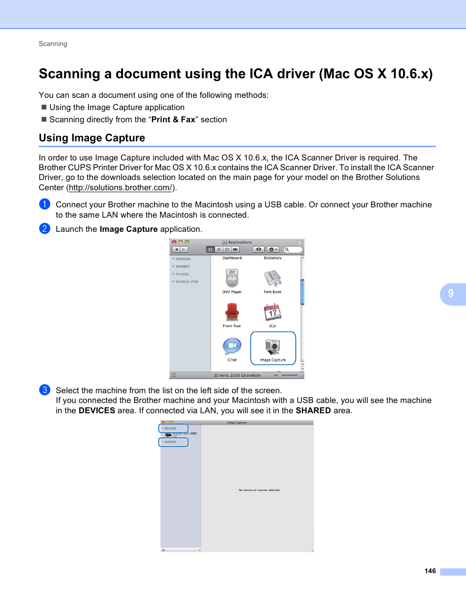 Using image capture | Brother MFC J6910DW User Manual | Page 153 / 221