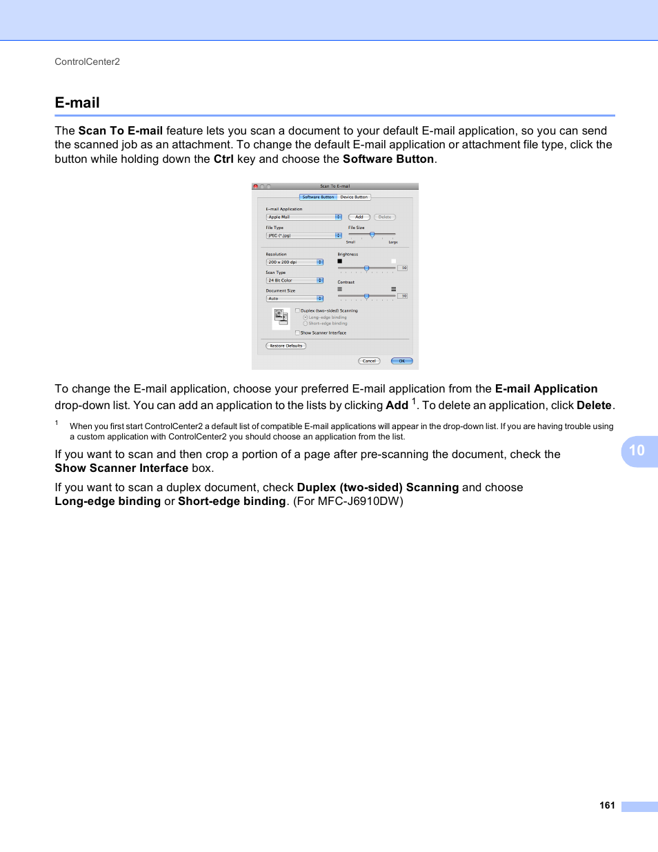 E-mail, 10 e-mail | Brother MFC J6910DW User Manual | Page 168 / 221