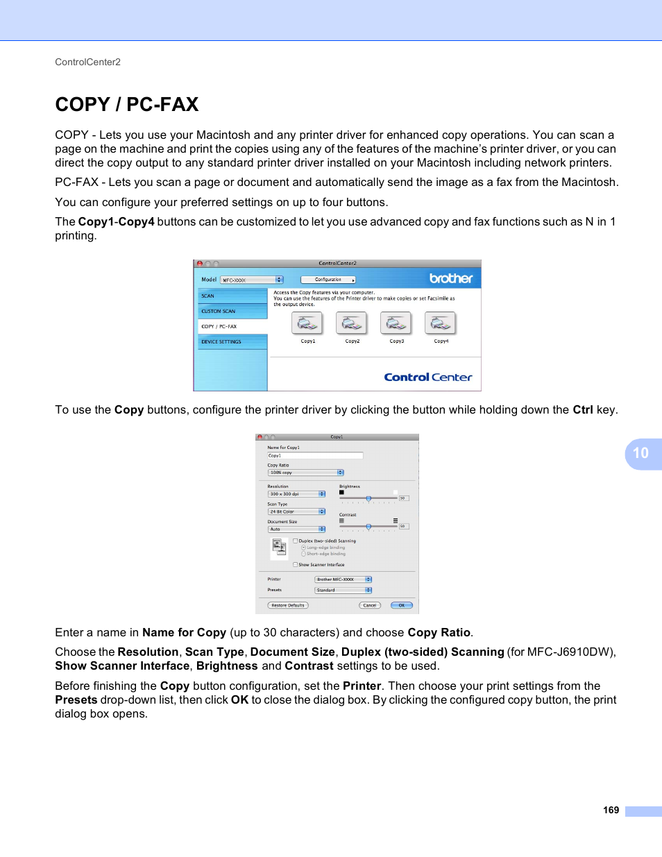 Copy / pc-fax | Brother MFC J6910DW User Manual | Page 176 / 221