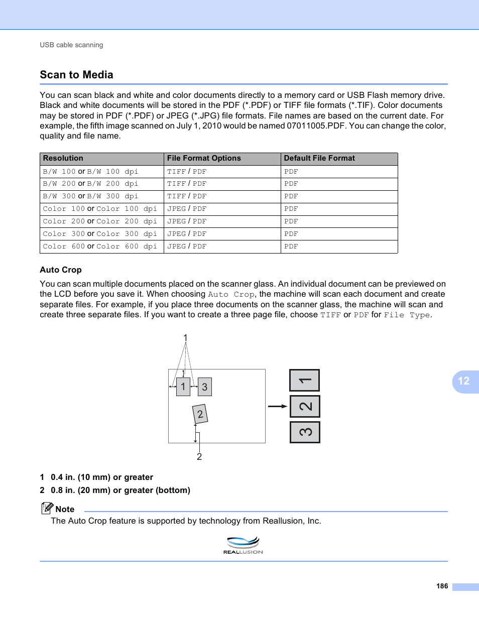 Scan to media, 12 scan to media | Brother MFC J6910DW User Manual | Page 193 / 221