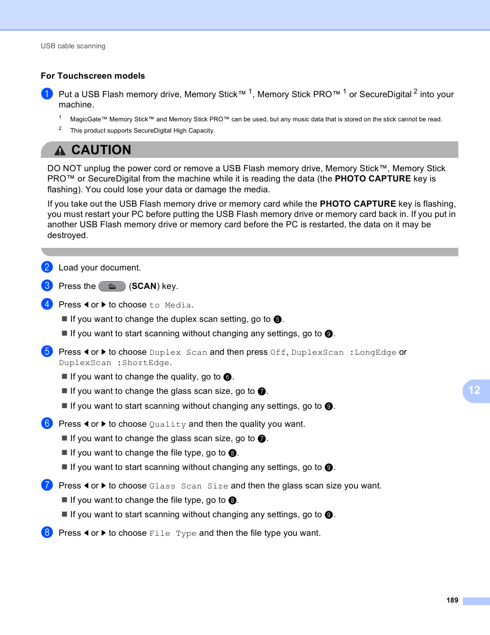 Caution | Brother MFC J6910DW User Manual | Page 196 / 221