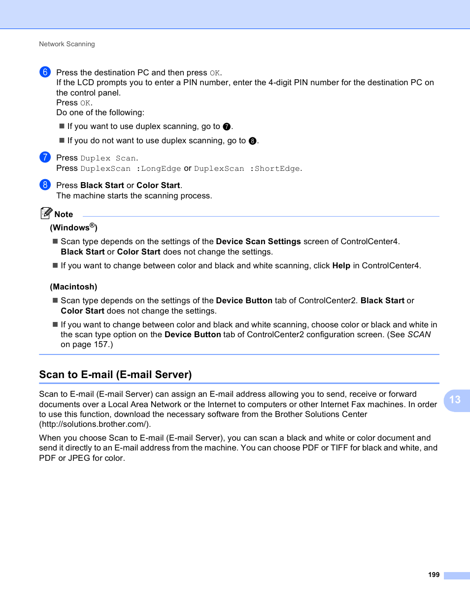 Scan to e-mail (e-mail server) | Brother MFC J6910DW User Manual | Page 206 / 221