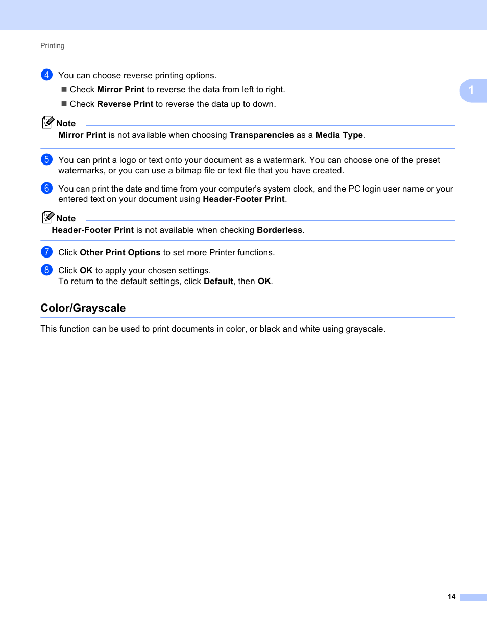 Color/grayscale | Brother MFC J6910DW User Manual | Page 21 / 221