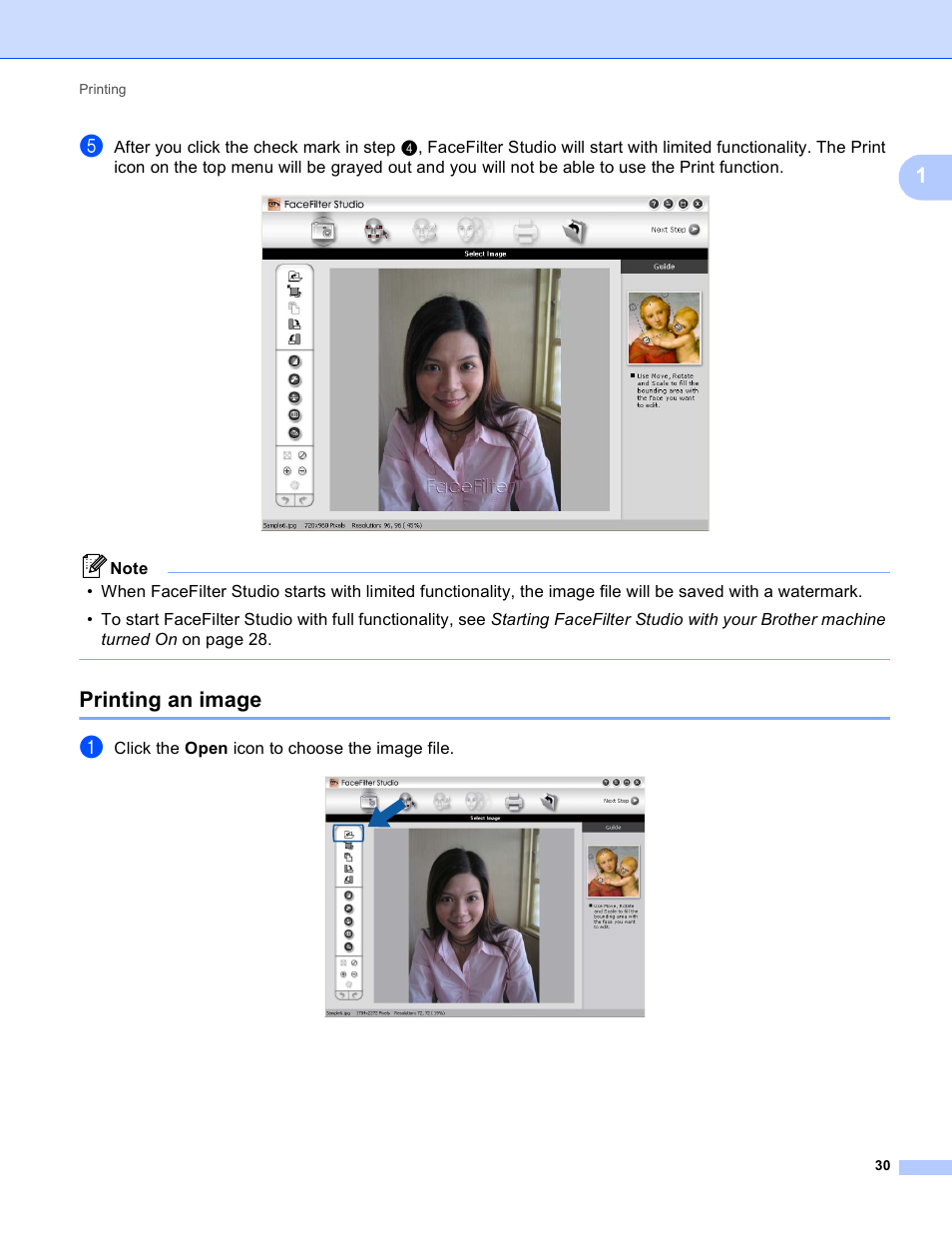 Printing an image | Brother MFC J6910DW User Manual | Page 37 / 221