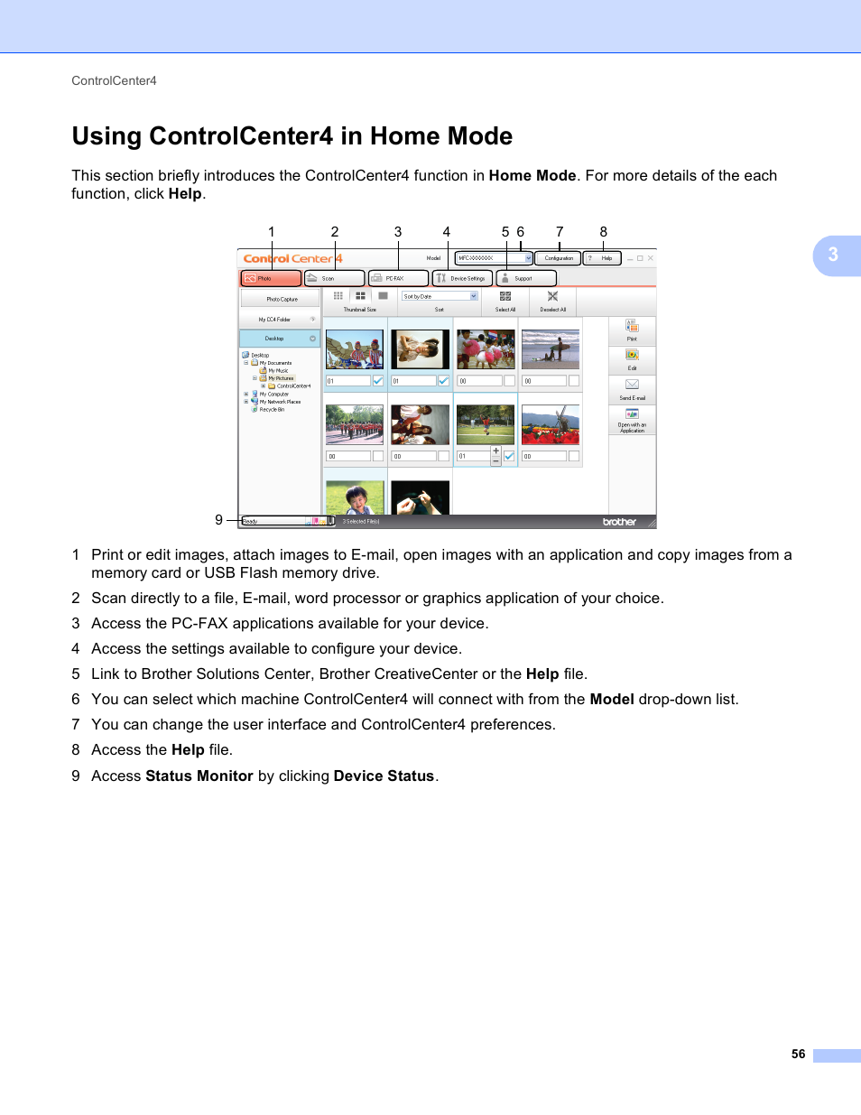Using controlcenter4 in home mode | Brother MFC J6910DW User Manual | Page 63 / 221