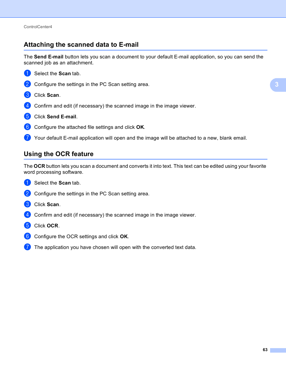 Attaching the scanned data to e-mail, Using the ocr feature | Brother MFC J6910DW User Manual | Page 70 / 221