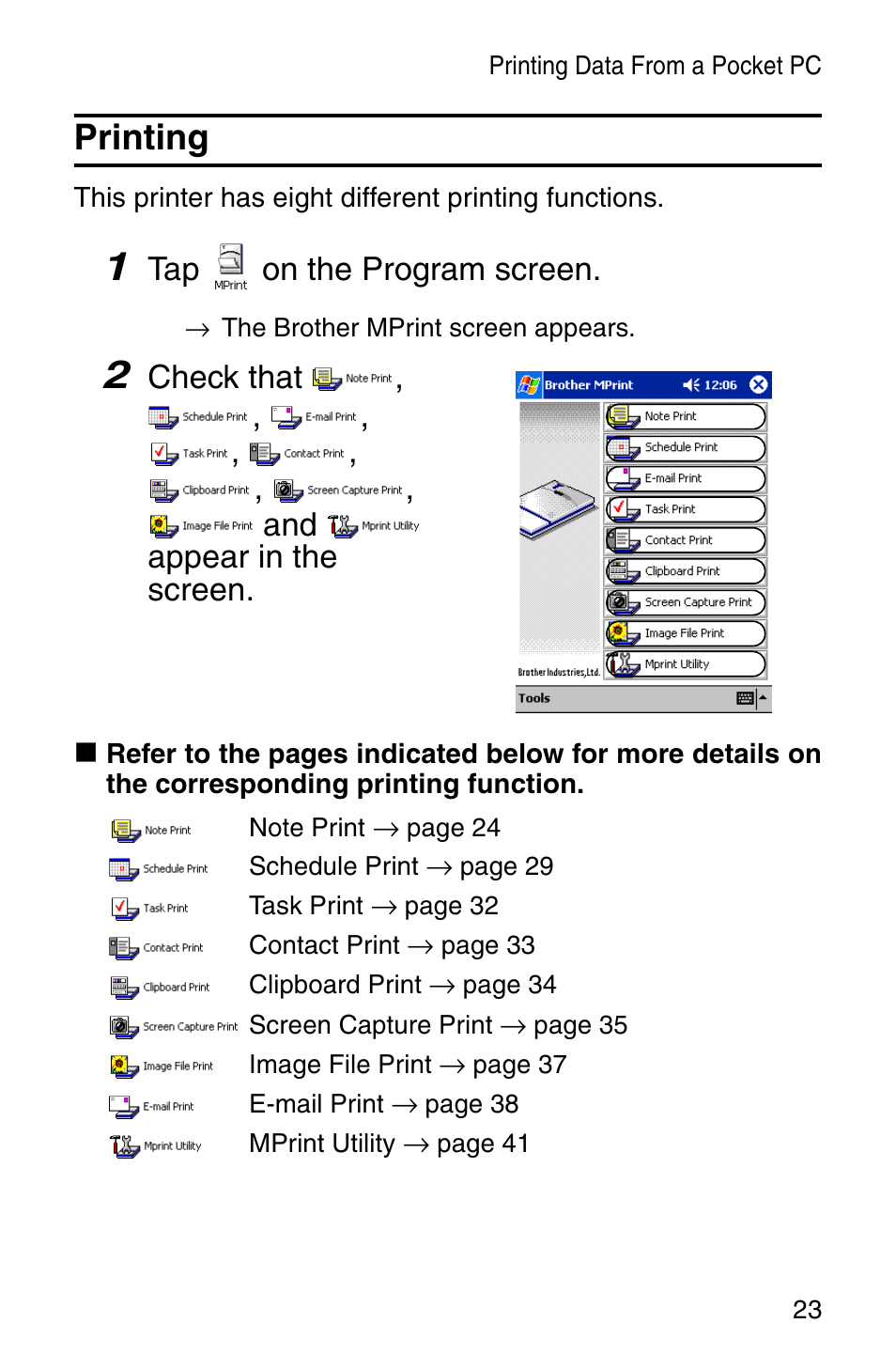 Printing | Brother MW-140BT User Manual | Page 25 / 93