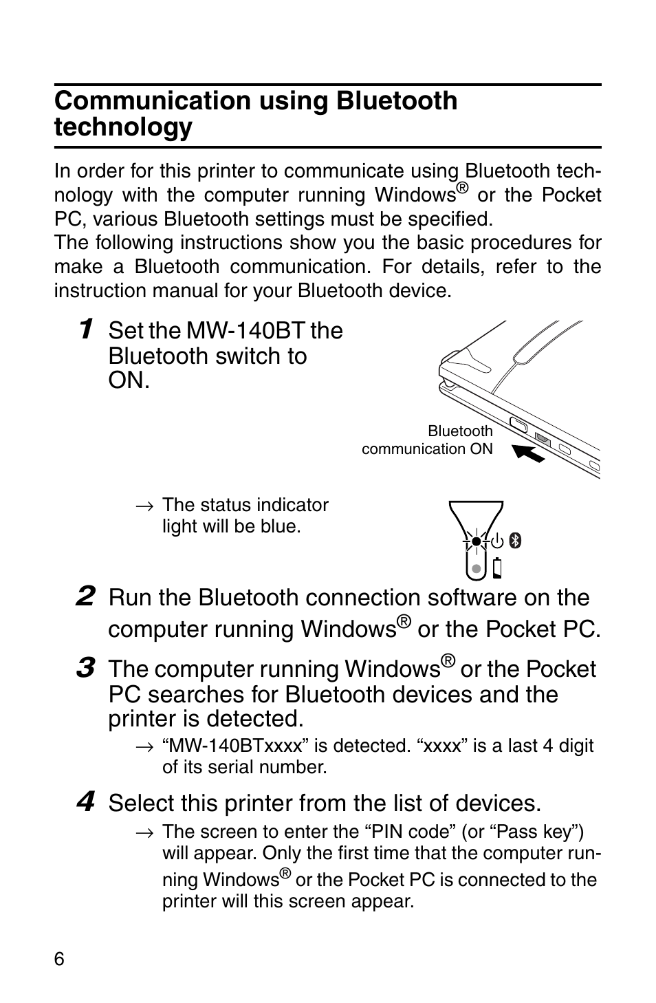 Communication using bluetooth technology | Brother MW-140BT User Manual | Page 8 / 93