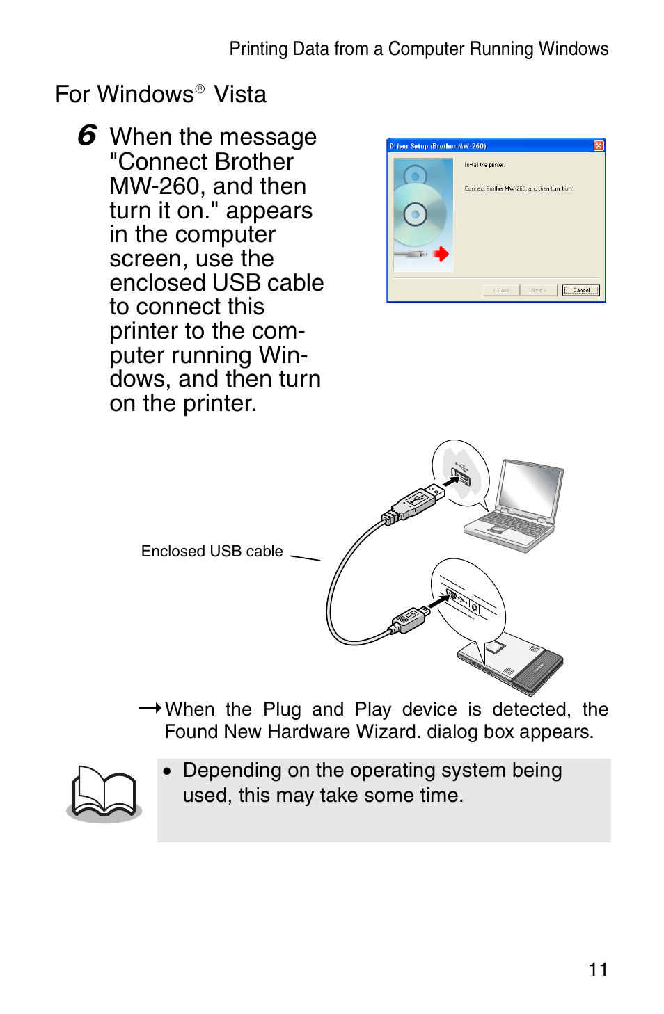 For windows vista | Brother MW-260 User Manual | Page 13 / 48