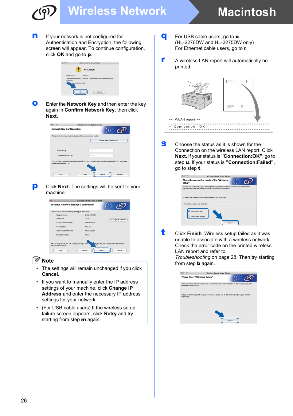 Macintosh wireless network | Brother HL 2270DW User Manual | Page 26 / 35