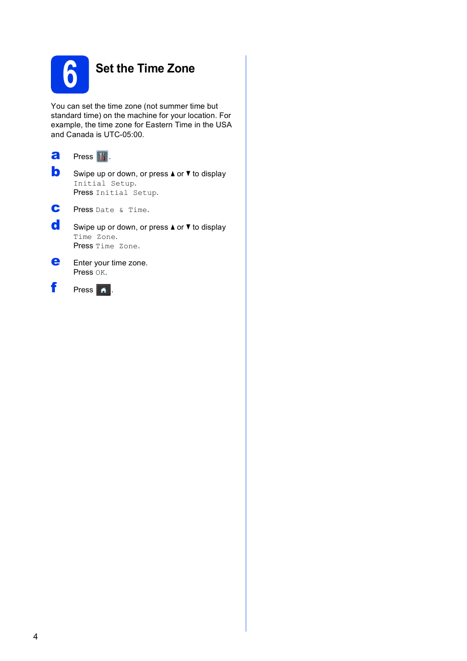 6 set the time zone | Brother ADS-2500W User Manual | Page 4 / 36