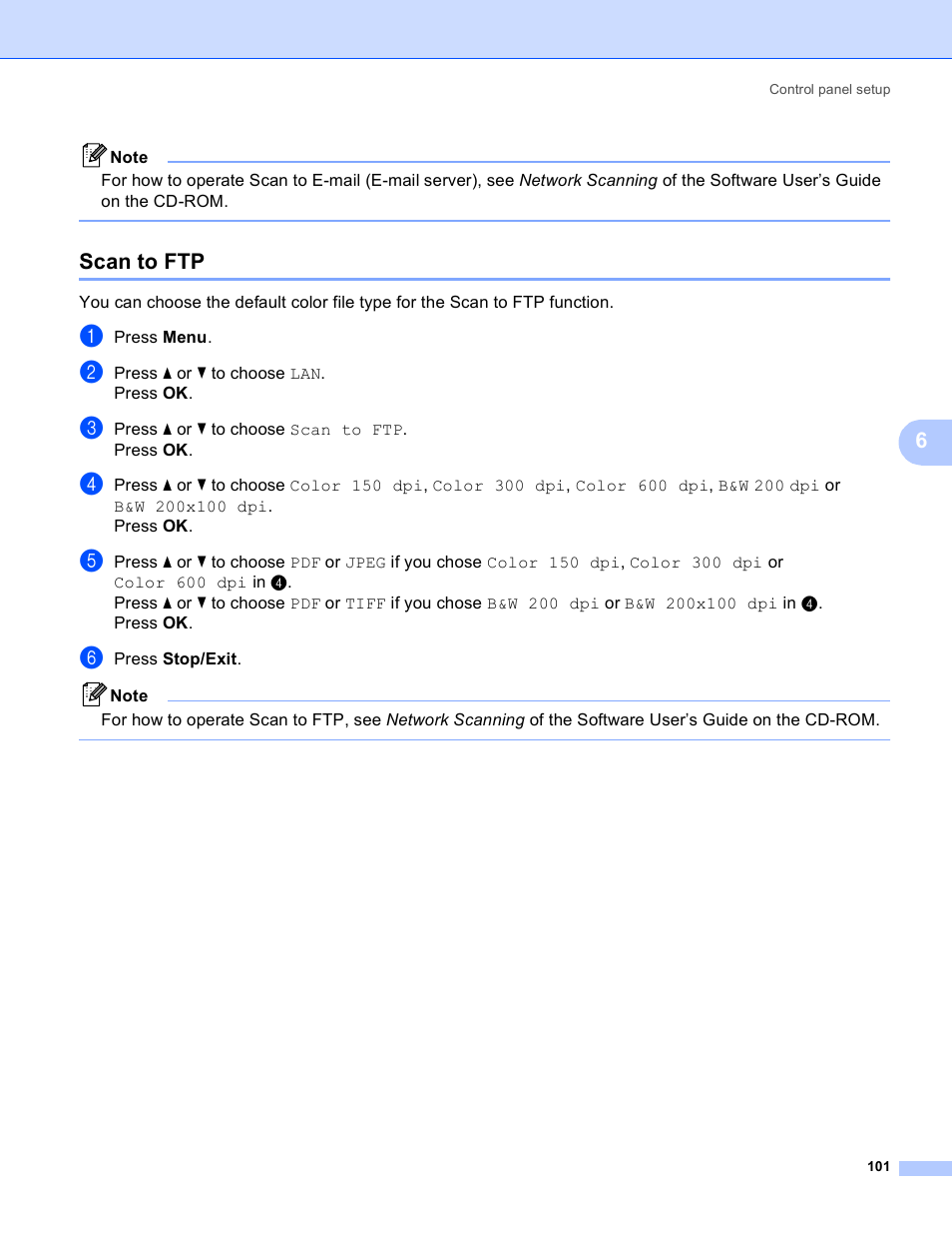 Scan to ftp | Brother MFC 9840CDW User Manual | Page 111 / 204