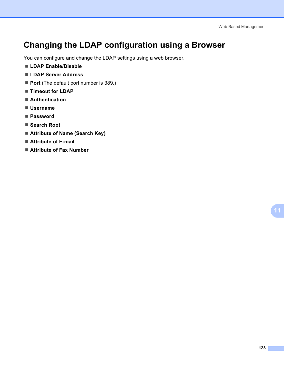 Changing the ldap configuration using a browser | Brother MFC 9840CDW User Manual | Page 133 / 204