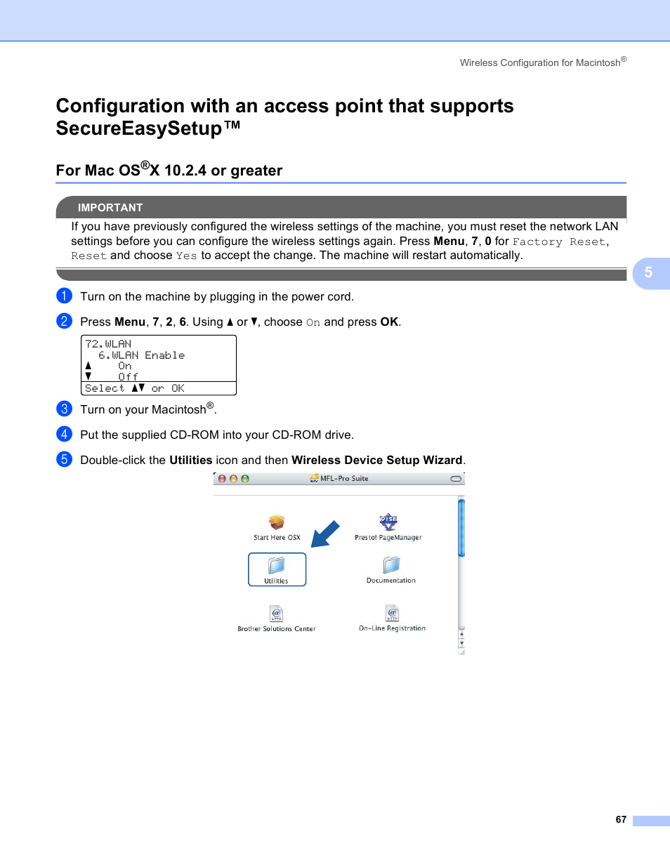 For mac os®x 10.2.4 or greater, For mac os, X 10.2.4 or greater | Brother MFC 9840CDW User Manual | Page 77 / 204