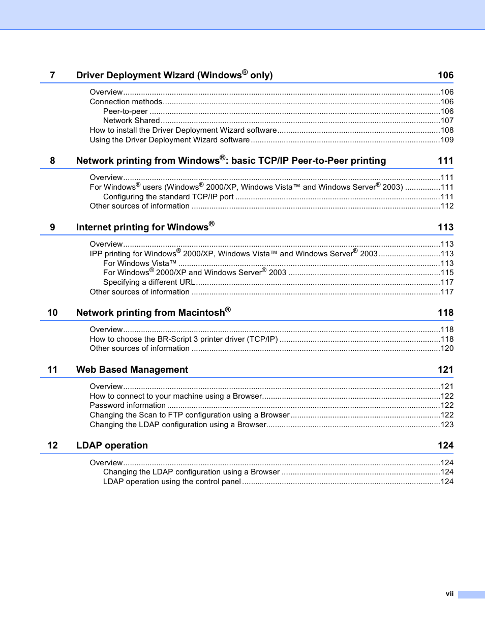 Brother MFC 9840CDW User Manual | Page 8 / 204