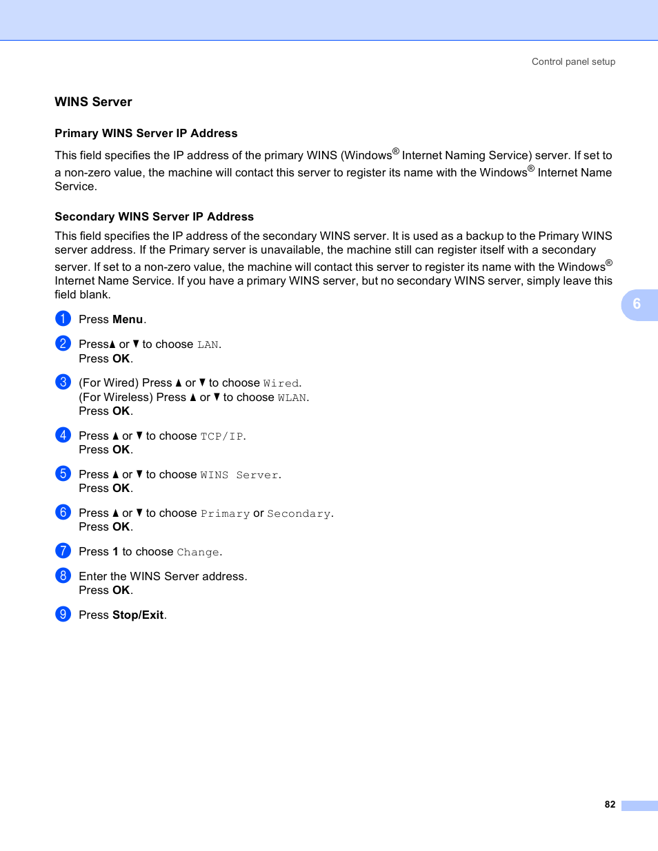 Wins server | Brother MFC 9840CDW User Manual | Page 92 / 204