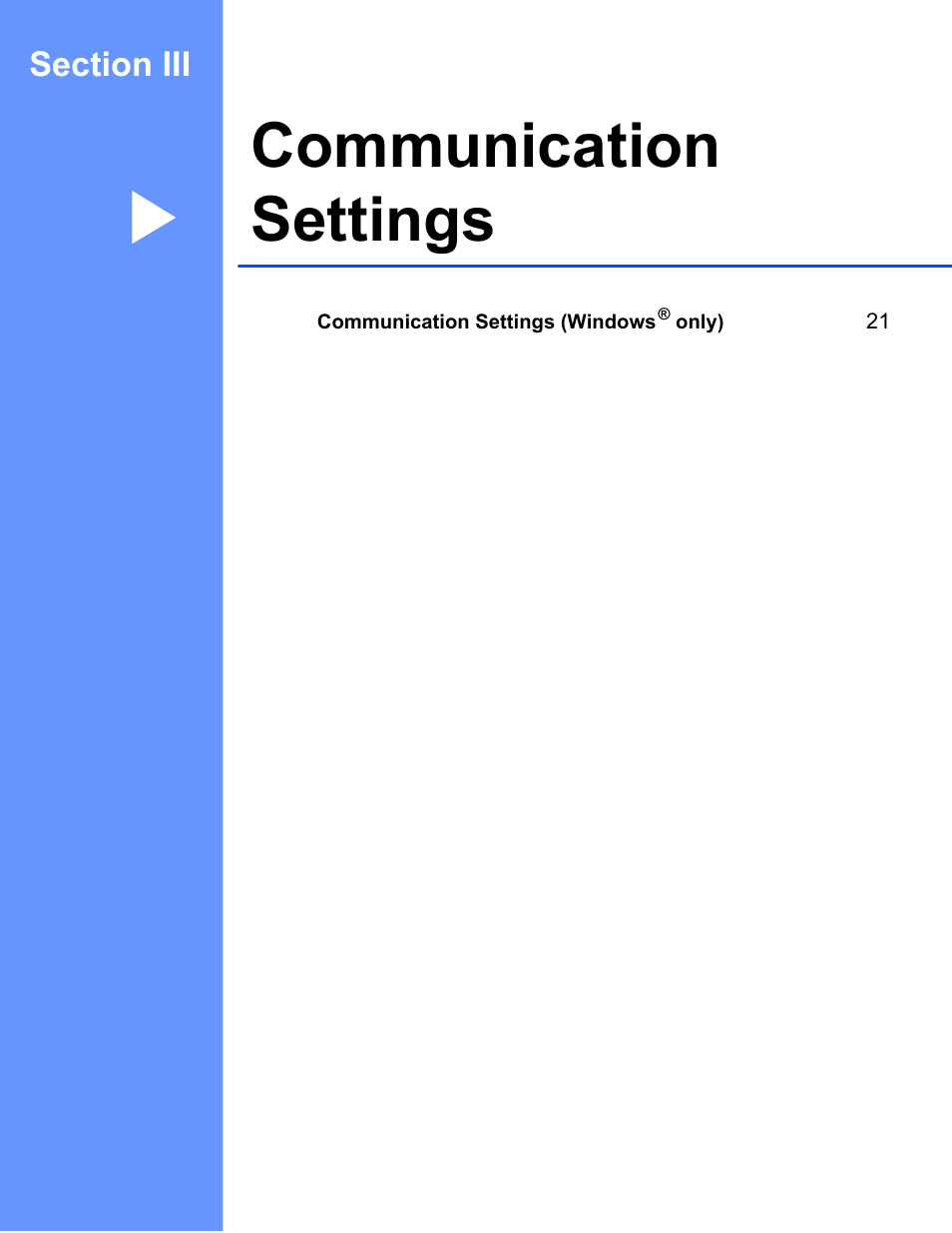 Communication settings, Section iii communication settings | Brother PT-E550W User Manual | Page 25 / 58