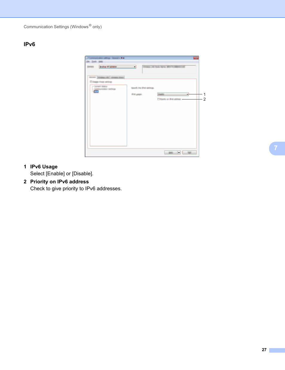 Ipv6 | Brother PT-E550W User Manual | Page 32 / 58