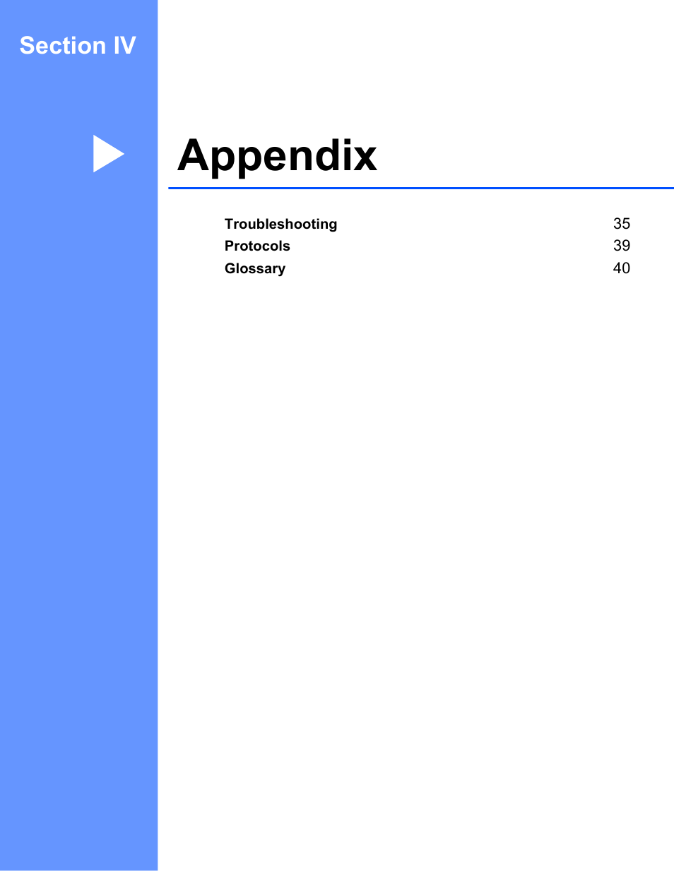 Appendix, Section iv appendix | Brother PT-E550W User Manual | Page 39 / 58