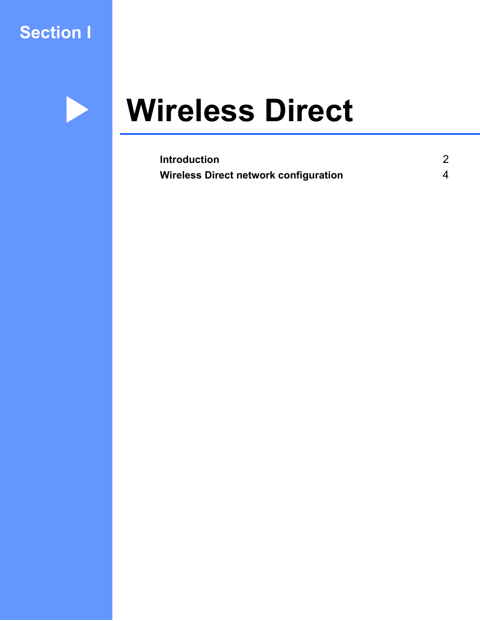 Wireless direct, Section i wireless direct | Brother PT-E550W User Manual | Page 6 / 58