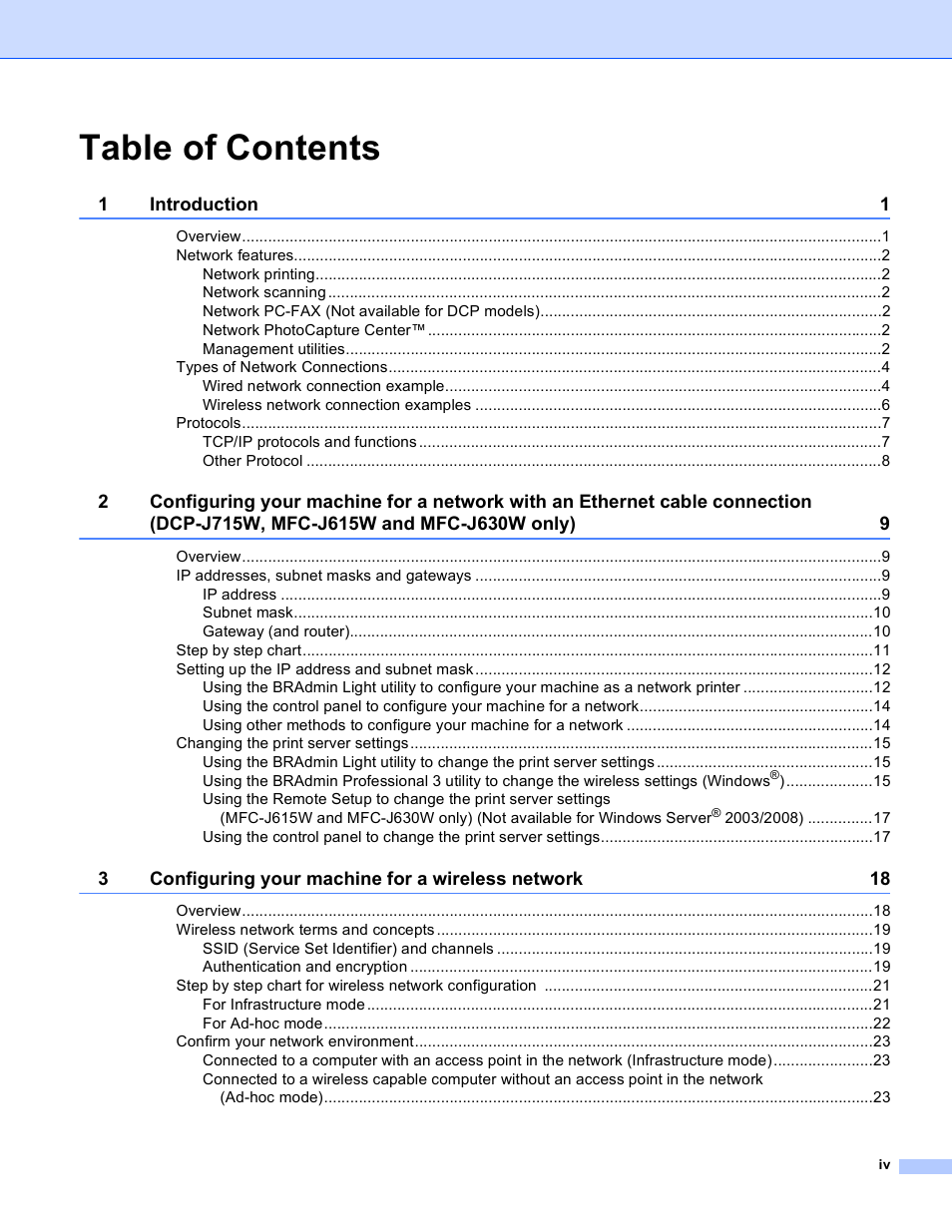 Brother MFC-J410W User Manual | Page 5 / 122