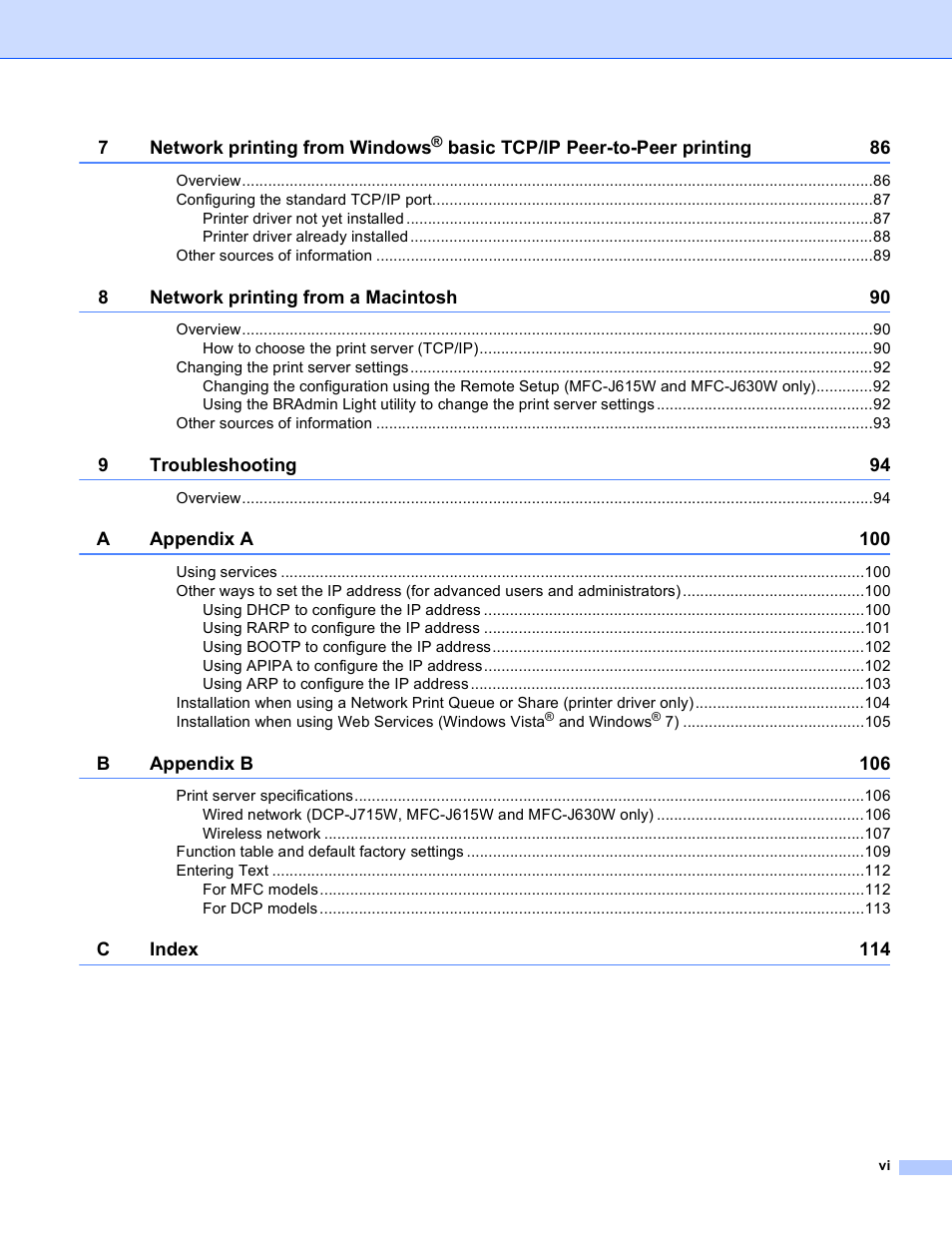 Brother MFC-J410W User Manual | Page 7 / 122