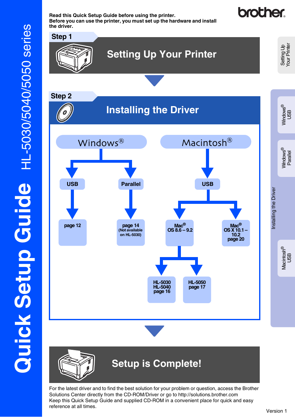 Brother HL-5050 User Manual | 26 pages