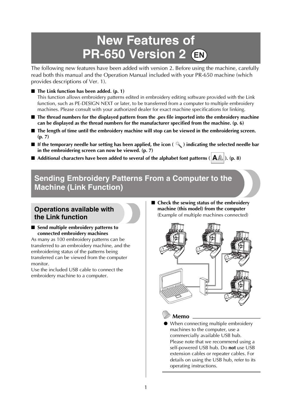 Brother PR-650 650C User Manual | 8 pages